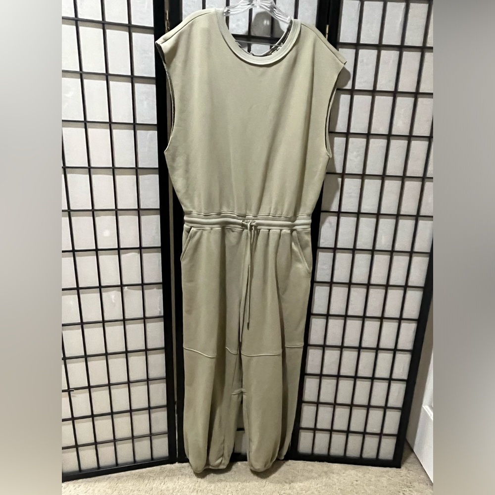 Listicle WATCH ME JUMPSUIT, FRENCH TERRY, OLIVE GREEN WOMEN SIZE L - Picture 3 of 13